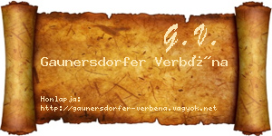 Gaunersdorfer Verbéna névjegykártya